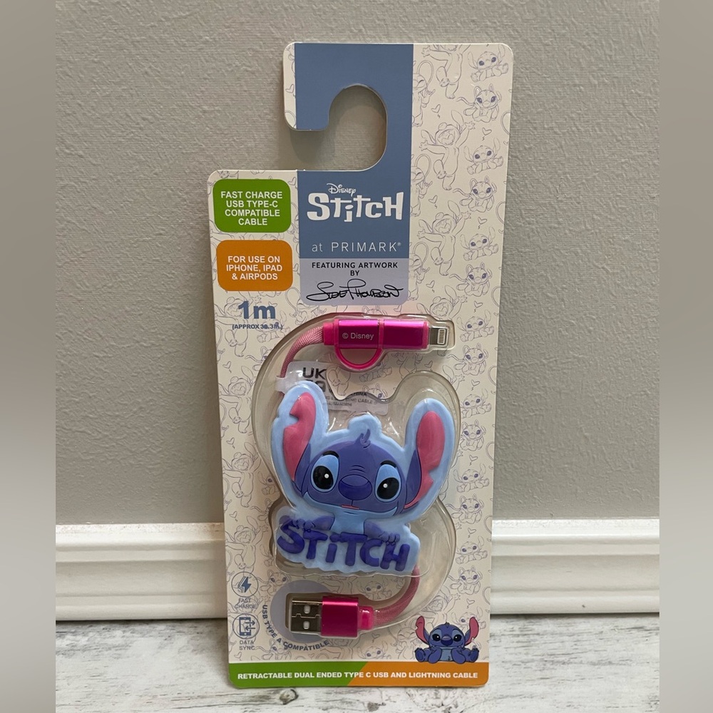 NWT Stitch charger cable USB - C